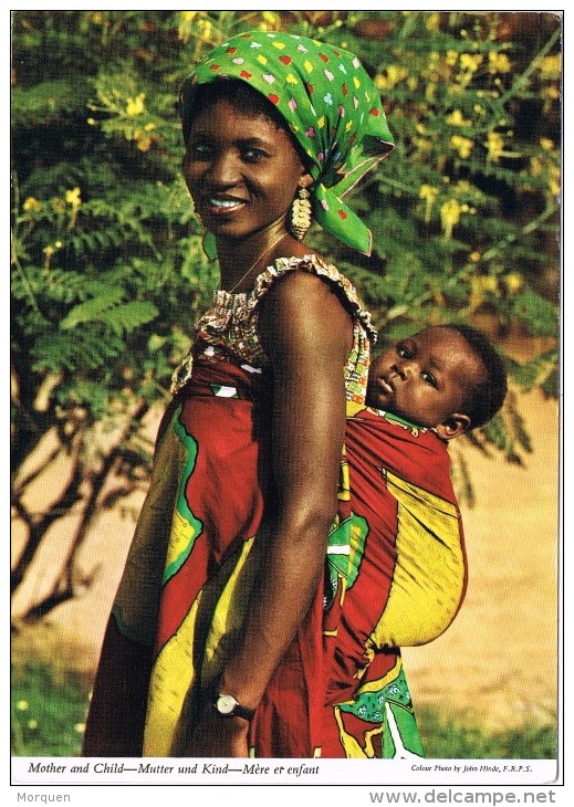 15092. Postal KAMPALA (Uganda) 1969. Niño Africano Con Su Madre - Ouganda