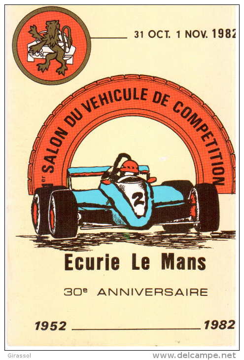 CPSM LE MANS  1ER SALON DU VEHICULE DE COMPETITION ECURIE DU MANS 30 EME ANNIVERSAIRE 1952   1982 - Le Mans