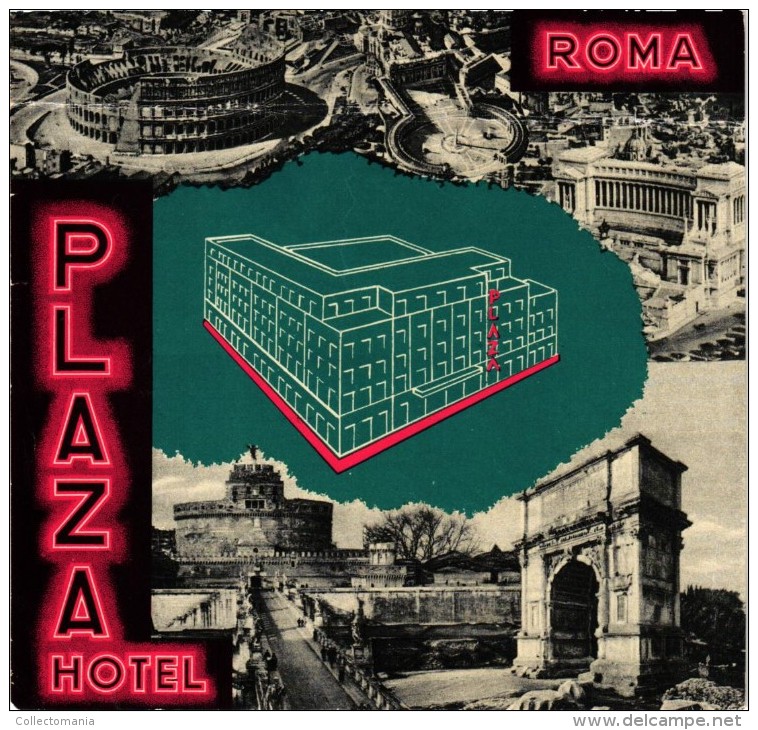 5 HOTEL LABELS ITALY ITALIE  ROMA ROME  HOTEL PLAZA   BOTTICELLI   PAIX  FIAMMA  GINEVRA - Hotel Labels