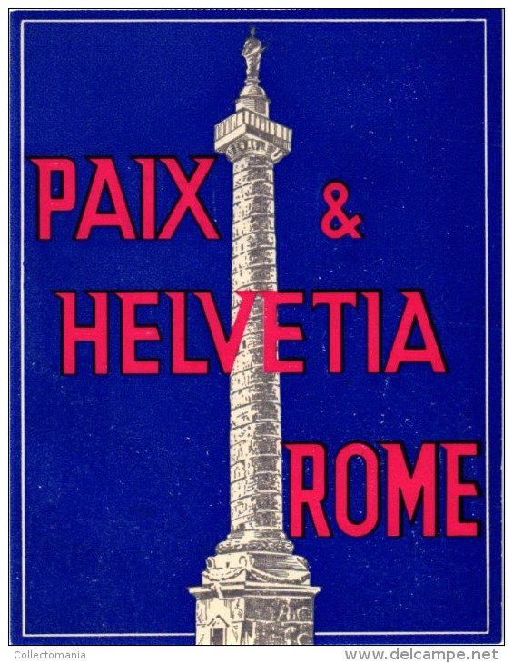 5 HOTEL LABELS ITALY ITALIE  ROMA ROME  HOTEL PLAZA   BOTTICELLI   PAIX  FIAMMA  GINEVRA - Hotel Labels