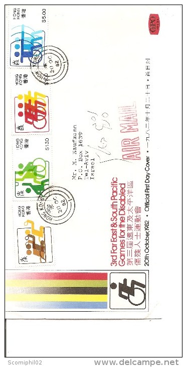 Hong-Kong -Handicapés ( FDC De 1982 Voyagé Vers Israel à Voir) - FDC