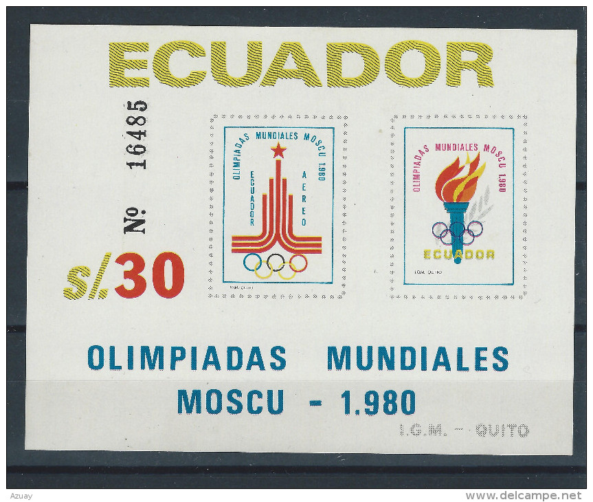 EC - 1980 -BLOCK 95 -OLYMPIADE MOSKAU - ECUADOR - EQUATEUR - MNH -** -POSTFRISCH - Equateur