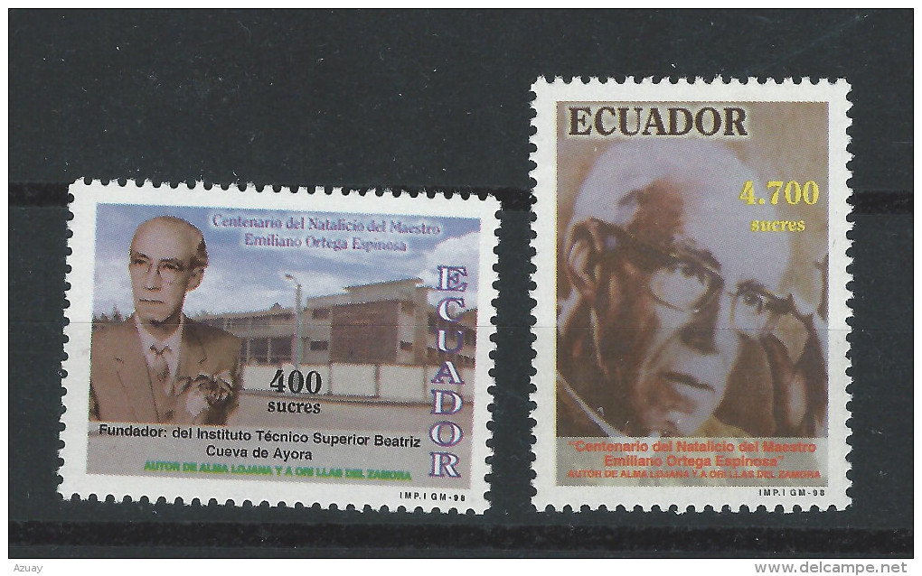 EC - 1998 - 2397-2398 - EMILIANO ORTEGA ESPINOSA - ECUADOR - EQUATEUR - MNH -** -POSTFRISCH - Equateur