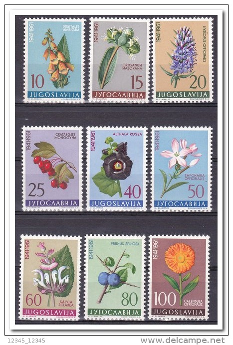 Joegoslavië 1961, Postfris MNH, Flowers - Unused Stamps