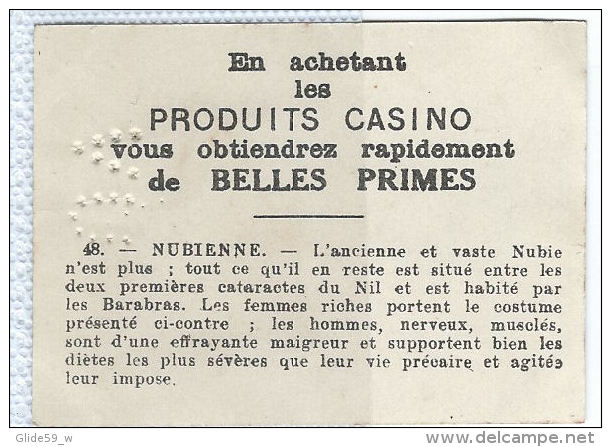 Image Chocolat CASINO - Série Les Races Humaines - N° 48 - Nubienne - Autres & Non Classés