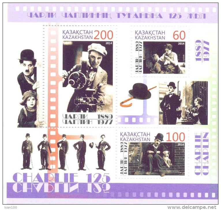 2015. Kazakhstan, 125th Birth Anniversary Of Charlie Chaplin, Cinema Actor,  Mint/** - Kazakistan