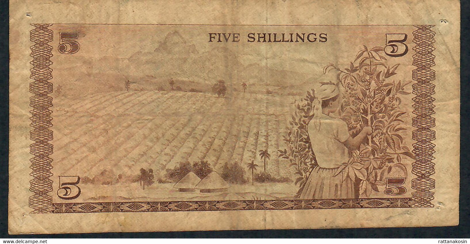 KENYA  P6b 5 SHILLINGS   1971     FINE  2 P.h. ! - Kenya