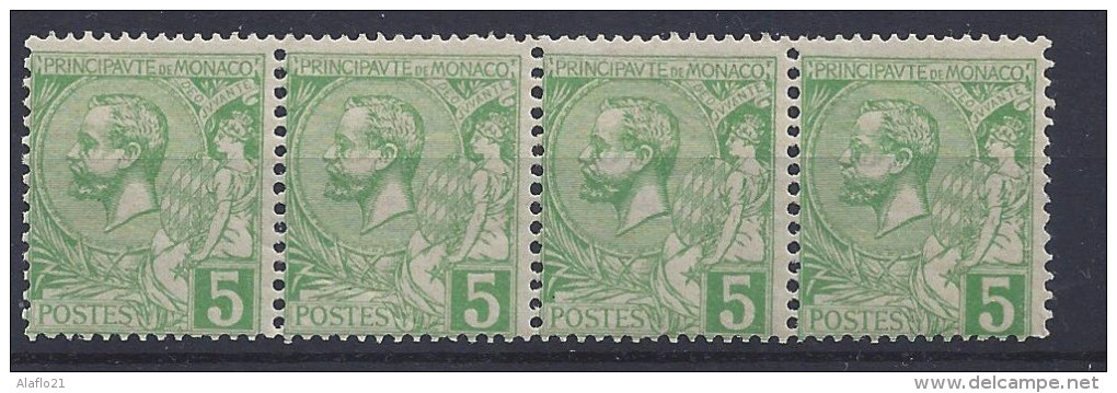 MONACO N° 22 - BANDE De 4 - NEUFS SANS CHARNIERE - LUXE - Unused Stamps