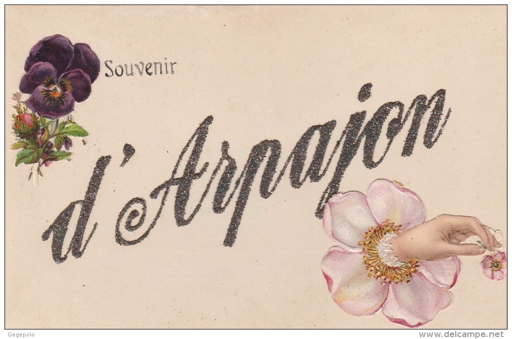 ARPAJON - Souvenir ( Superbe Carte En Relief  à Destination De Mourjou ) - Arpajon Sur Cere