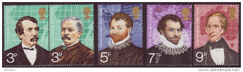 Grande-Bretagne - Y&T  679 à 683 (SG  923 à 927) ** (MNH) - British Explorers - Unused Stamps