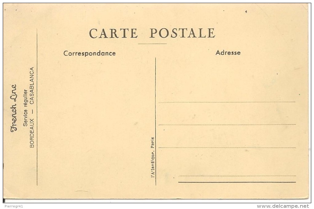 CPA-1930-PAQUEBOT-Cie GENERALE TRANSATLANTIQUE-S/S-MARRAKECK-Ligne BORDEAUX -MARRAKECH-TBE-RARE - Paquebots