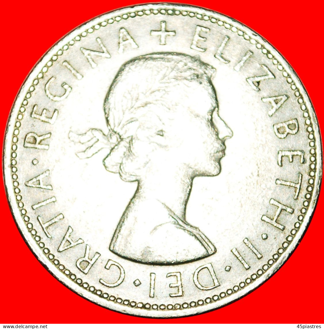 * COAT OF ARMS (1954-1970): GREAT BRITAIN  HALF CROWN 1963! ELIZABETH II (1953-2022) LOW START NO RESERVE! - K. 1/2 Crown