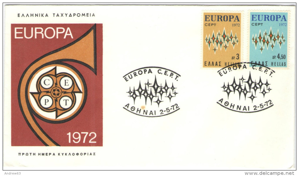 GRECIA - GREECE - GRECE - GRIECHENLAND - 1972 &ndash; Europa CEPT - Athen - FDC - 1972