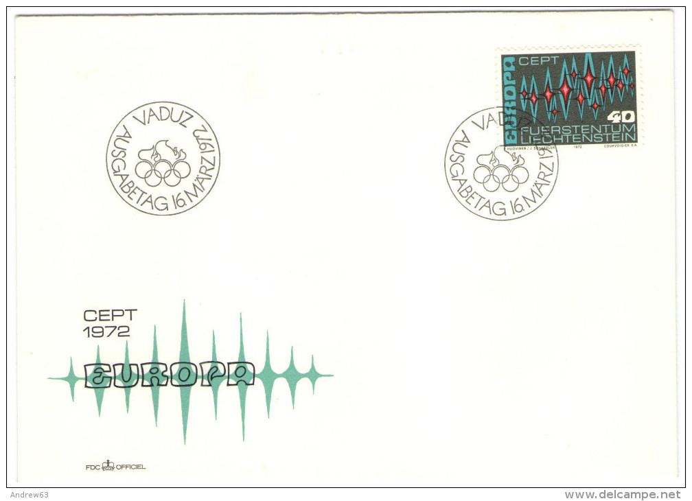 LIECHTENSTEIN - 1972 - EUROPA CEPT - Vaduz - FDC - 1972