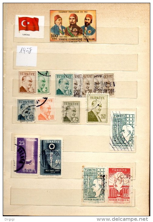 * TURKIJE, TURKEY, TURCHIA, OLD STAMPS BINDER, ABOUT 400 STAMPS THE MOST USED - Collections, Lots & Séries