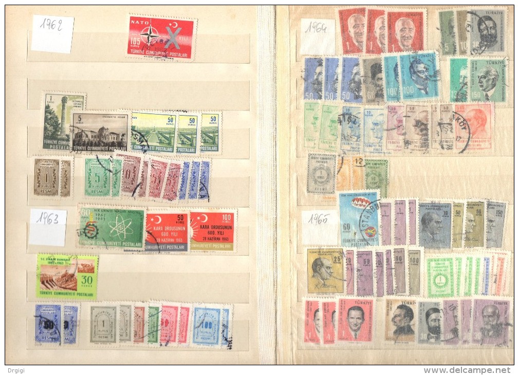 * TURKIJE, TURKEY, TURCHIA, OLD STAMPS BINDER, ABOUT 400 STAMPS THE MOST USED - Collections, Lots & Séries