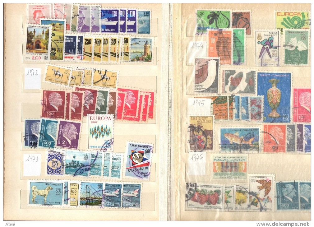 * TURKIJE, TURKEY, TURCHIA, OLD STAMPS BINDER, ABOUT 400 STAMPS THE MOST USED - Collections, Lots & Series