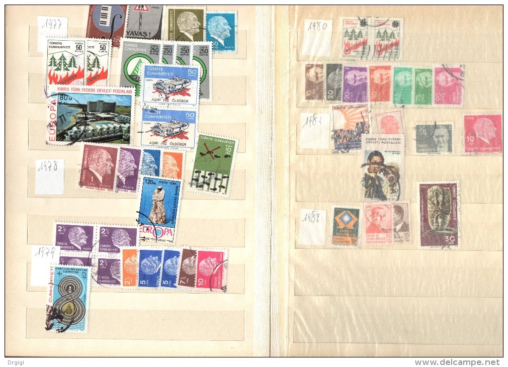 * TURKIJE, TURKEY, TURCHIA, OLD STAMPS BINDER, ABOUT 400 STAMPS THE MOST USED