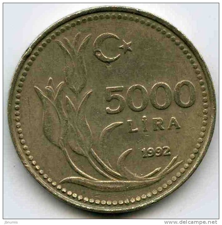 Turquie Turkey 5000 Lira 1992 KM 1025 - Turquie