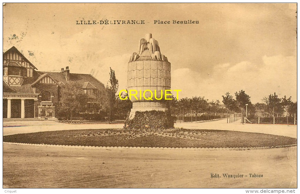 Cpa 59 Lille-Délivrance, Place Beaulieu, Salle De Réunion, Affranchie 1930 - Lille