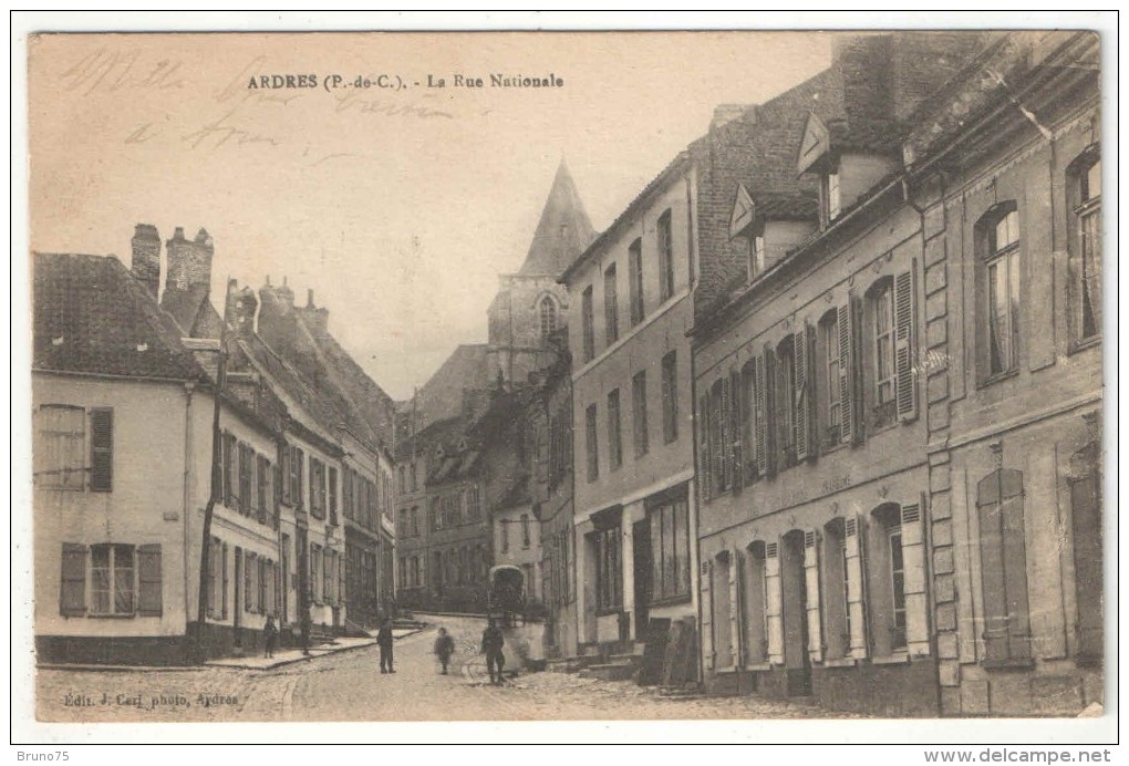 62 - ARDRES - La Rue Nationale - Edition Cerf - Ardres