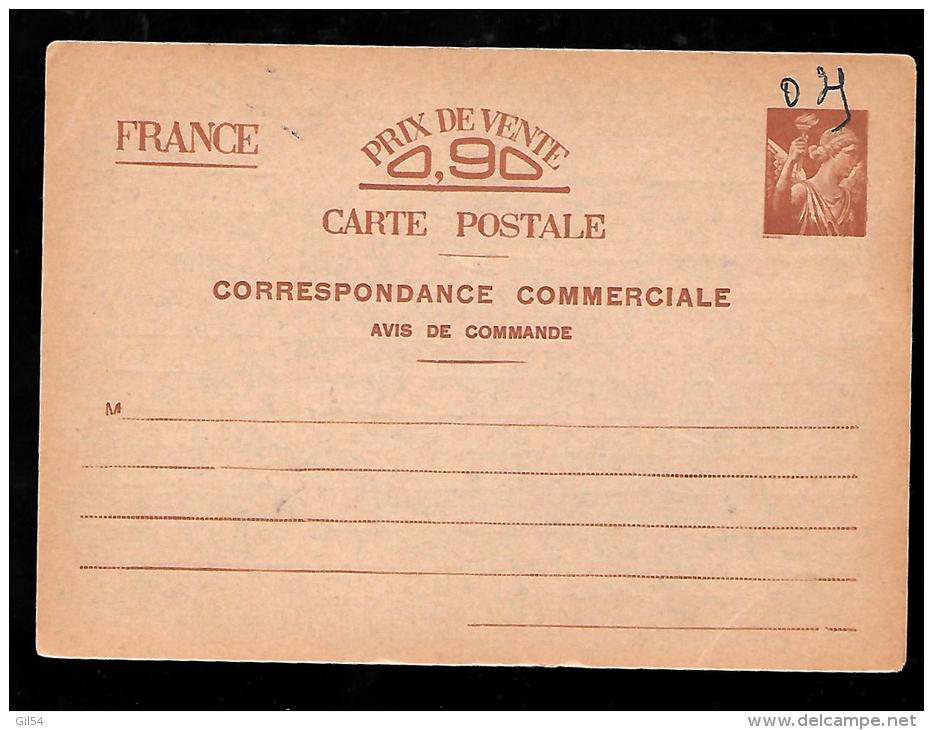 YT  Entier Postal Sans Valeur CP3 SUR CHAMOIS CORRESPONDANCE COMMERCIALE AVIS DE COMMANDE Lot9002 - Covers & Documents