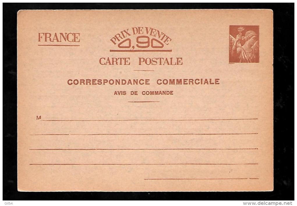 YT  Entier Postal Sans Valeur CP3 SUR CHAMOIS CORRESPONDANCE COLMMERCIALE AVIS DE COMMANDE Lot9001 - Covers & Documents