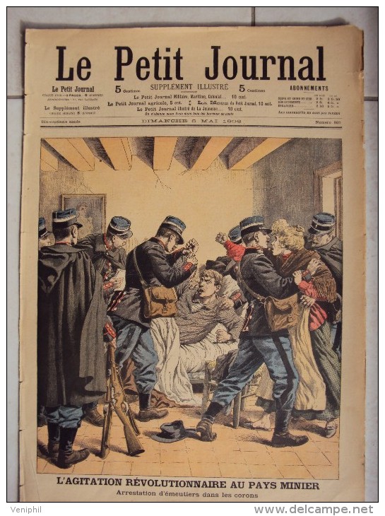 LE PETIT JOURNAL -6 MAI 1906 - SUPPLEMENT ILLUSTRE - L'AGITATION REVOLUTIONNAIRE AU PAYS MINIER - - Le Petit Journal