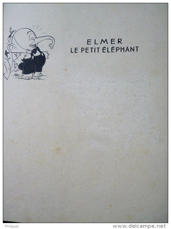 RARE ALBUM HACHETTE - WALT DISNEY - 1937 - ELMER LE PETIT ELEPHANT avec sa jaquette  enfantina