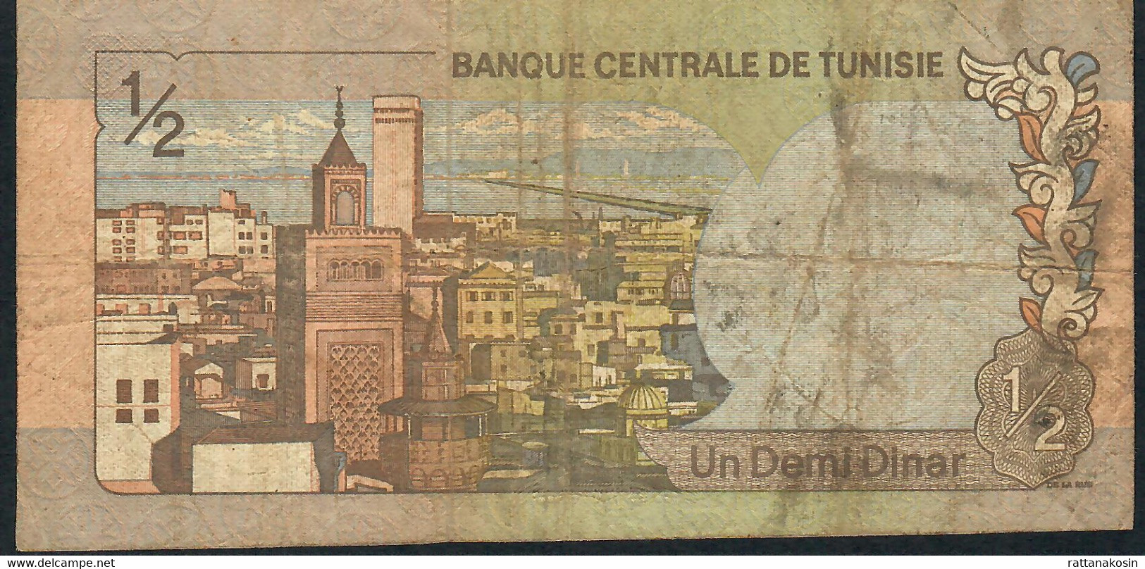 TUNISIA  P66  1/2   DINAR   1972    FINE  NO P.h. ! - Tunesien