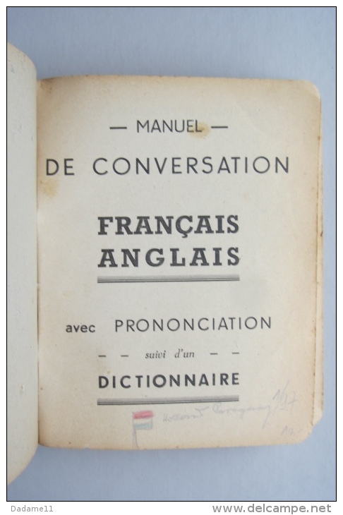 Manuel De Conversation Français Anglais IIe Guerre Mondiale Libération - Dizionari