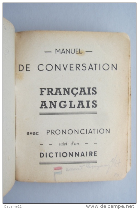 Manuel De Conversation Français Anglais IIe Guerre Mondiale Libération - Dictionnaires
