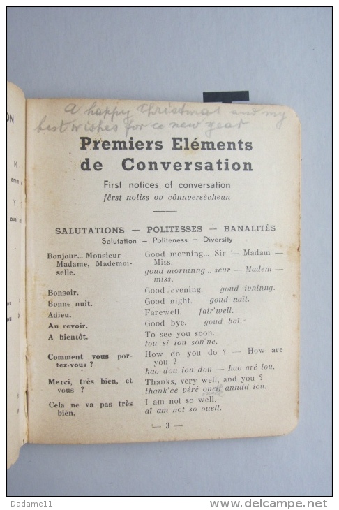 Manuel De Conversation Français Anglais IIe Guerre Mondiale Libération - Dictionnaires