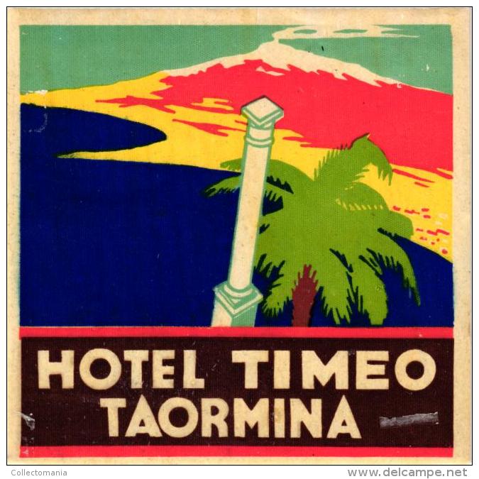 4 Etiquettas   HOTELS Colletion  ITALia  ITALIE  TAORMINA San Dominico Palazzo  Timeo  Excelsior Palace - Hotel Labels