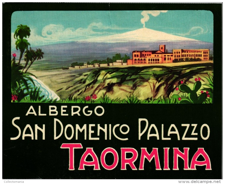 4 Etiquettas   HOTELS Colletion  ITALia  ITALIE  TAORMINA San Dominico Palazzo  Timeo  Excelsior Palace - Hotel Labels