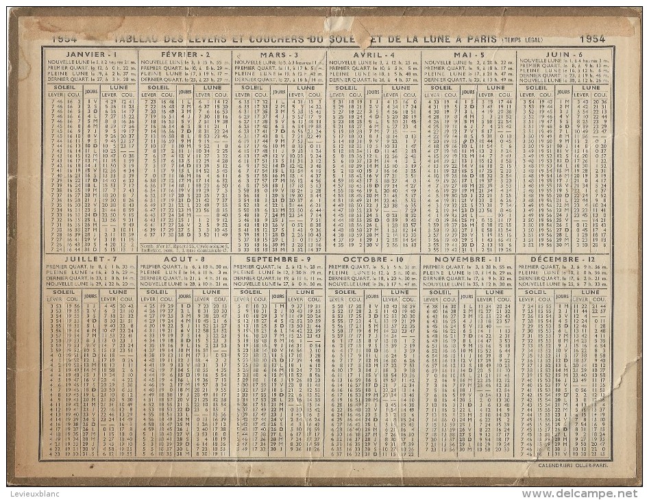 Almanachdes Postes Télégraphes Téléphones /Une Nombreuse Famille /1954             CAL231 - Tamaño Grande : 1941-60