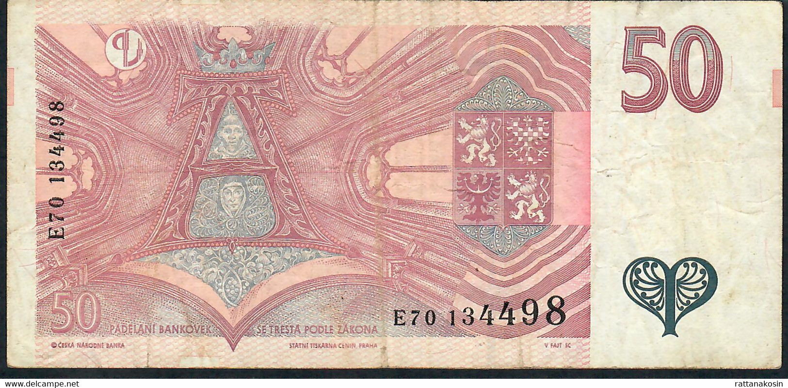 CZECH REPUBLIC  P17  50  KORUN  1997 #E70    VF - Tchéquie