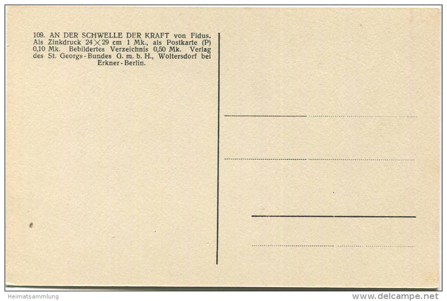 Fidus - Nr. 109 - An Der Schwelle Der Kraft - Verlag St. Georg-Bund GmbH Woltersdorf Bei Erkner-Berlin - Fidus