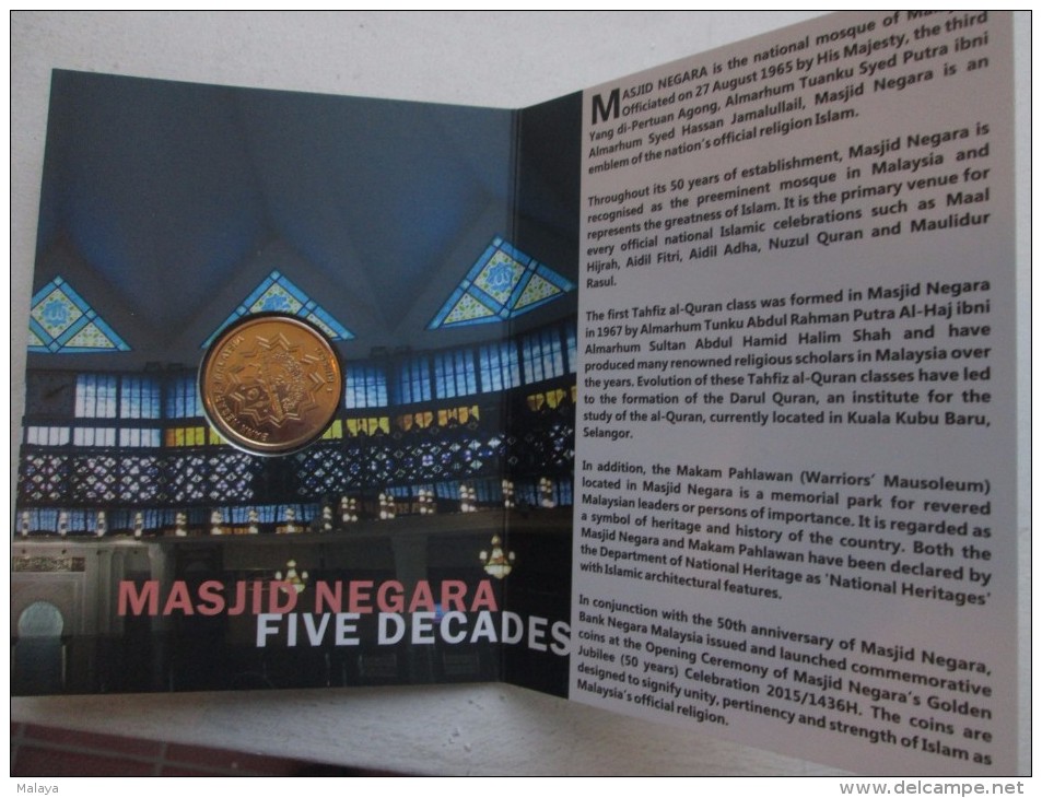 Malaysia 2015 50th Anniversary Of Masjid Negara Nordic Gold ( B.U ) - Malaysie