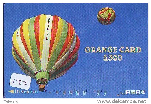 Telecarte  JAPON * Sport * MONTGOLFIERE (1182) Hot Air Balloon * Ballon * Aerostato  * PHONECARD JAPAN * - Sport