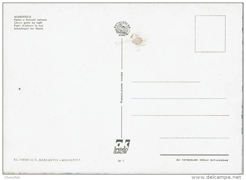 Schach Chess Ajedrez échecs - Marostica - Italia - 208x147mm - Echecs