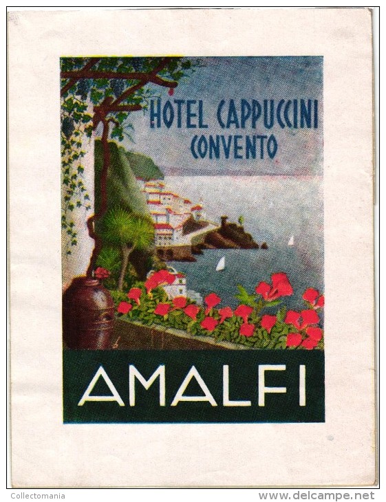 5 HOTEL LABELS ITALY ITALIE AMALFI LAVAGNA VERONA PALERMO MONTECATIN - Hotel Labels