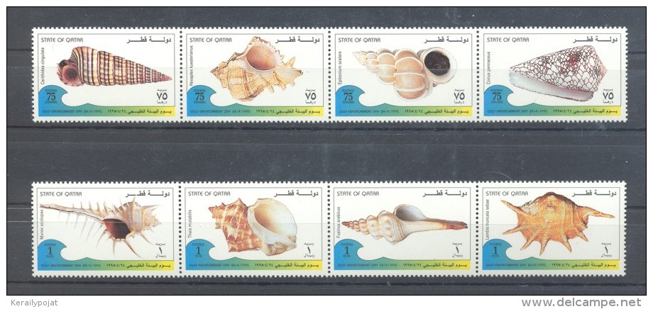 Qatar - 1995 Marine Gastropods Strips MNH__(THB-332) - Qatar