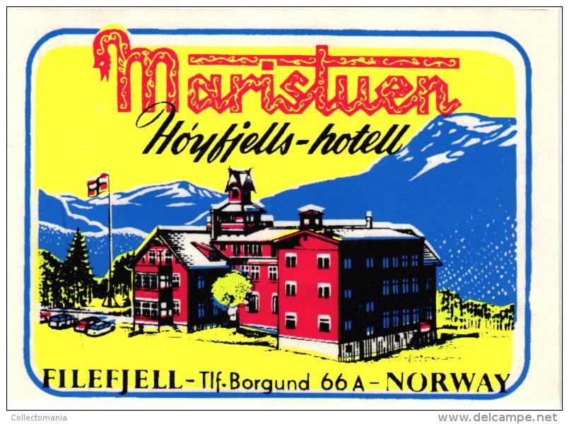 7HOTEL LABELS NORWAY NORGE NORVEGE Frederikshavn Maristuen TONSBERG MATREDAL  OSLO FINSE - Hotel Labels