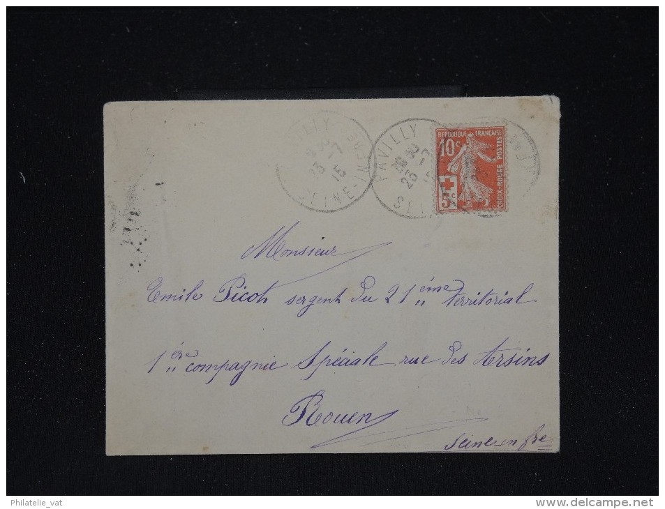 FRANCE - N° 147 Sur Enveloppe De Pavilly Pour Rouen En 1915 - A Voir - Lot P10679 - 1877-1920: Période Semi Moderne