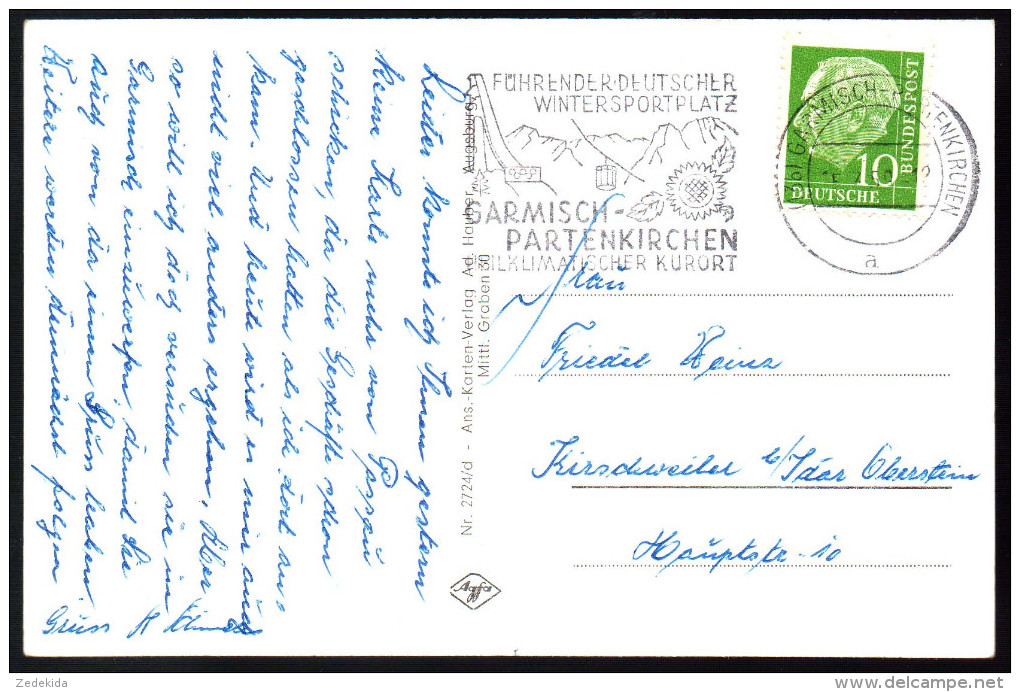 0912 - Alte MBK Ansichtskarte - Huglfing Bei Weilheim Schule Ortsansicht Gel. 1959 - Weilheim