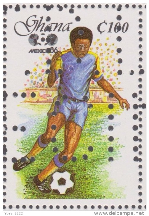 Ghana 1987 Y&T 914/7. Les 4 feuilles de de 30, avec perforations "annulé". Coupe du monde de football au Mexique