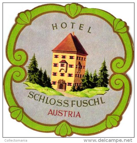 9 HOTEL LABELS AUSTRIA OSTERREICH AUTRICHE Steiermark Velden Mayrhofen Ehrenbach Salzburg Seefeld - Hotel Labels