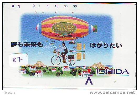 TELEFONKARTE JAPAN * ZEPPELIN * Sport  (87) Hot Air Balloon * Ballon * Heißluft Ballon * PHONECARD JAPON - Sport