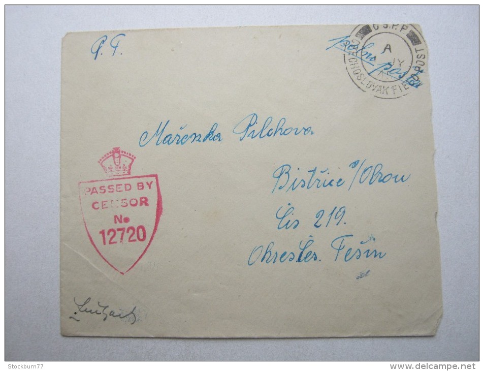 1945, Cechoslovak Field Post , Brief Mit Zensur , Recht Selten - Siberian Legion